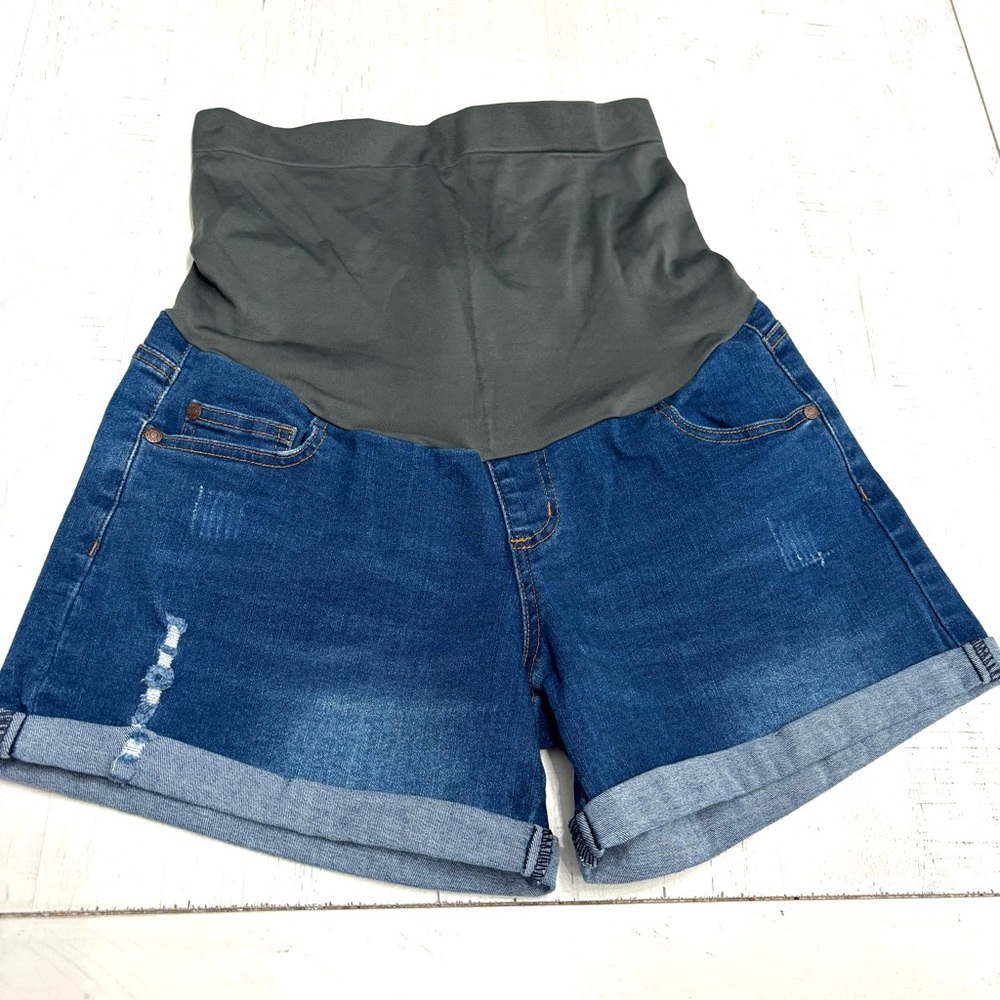 Maternity Stretch Sz S Comfortable Denim and Gray Women's Shorts